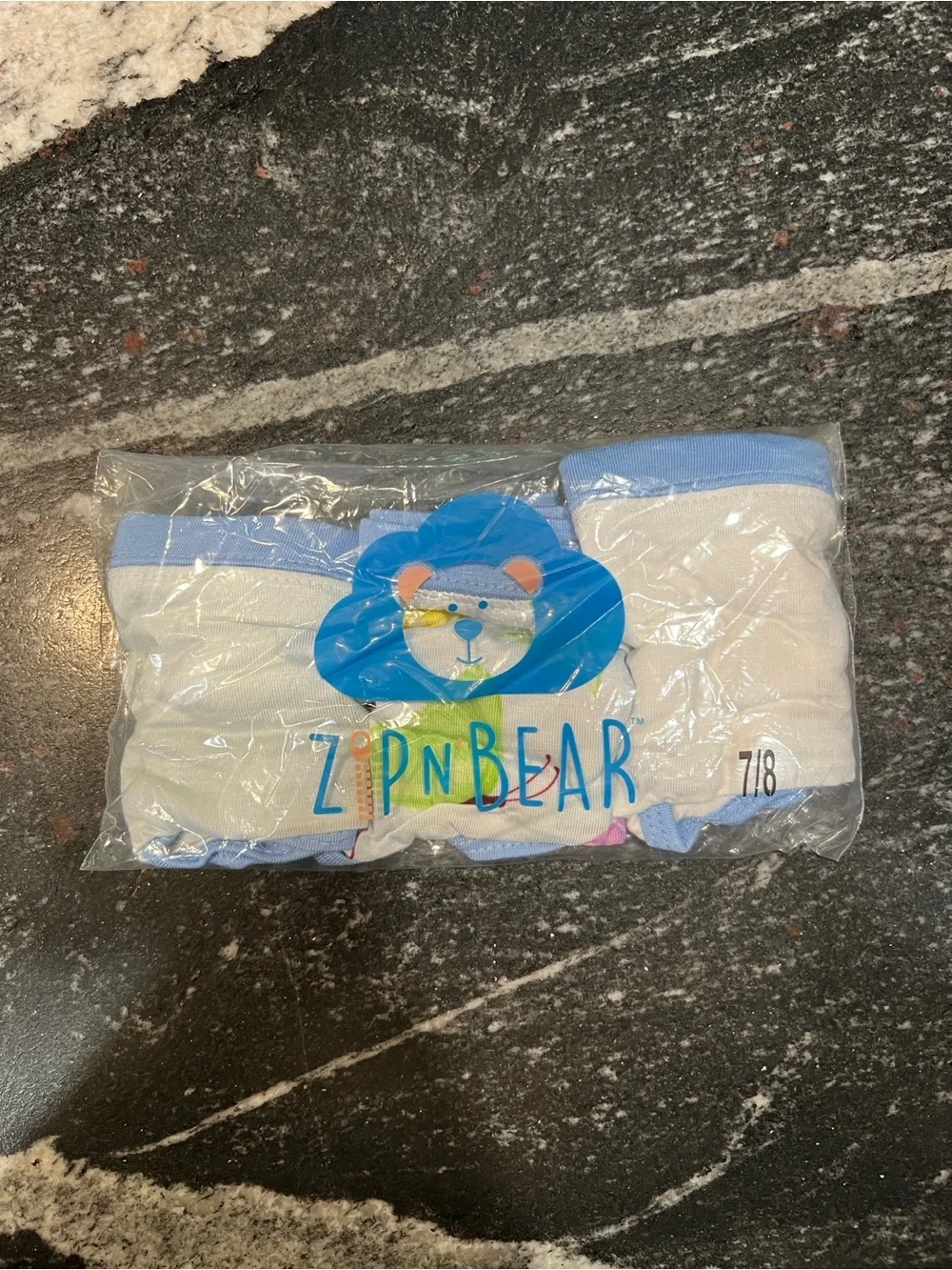 Zipn Bear Bamboo Girls Underwear 3-Pack Size 7/8 Buttery Soft Stretch Briefs